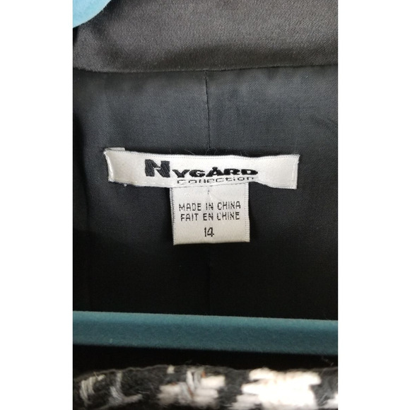 Nygard Collection Wool Blend Houndstooth Black/Pink/Cream Women's Jacket 14 - Picture 8 of 11